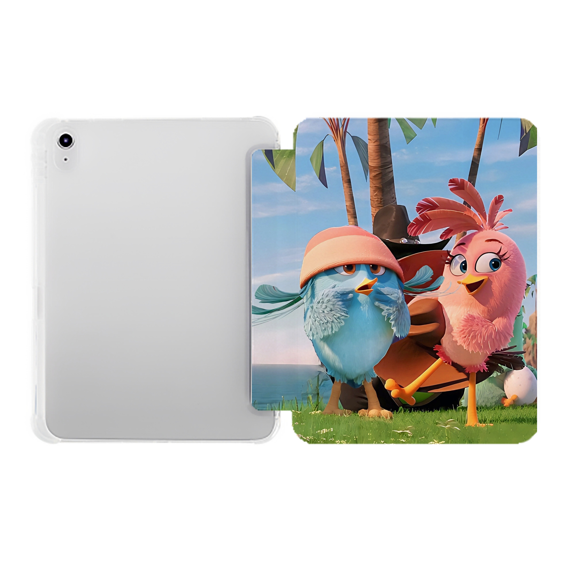 （画像用） Angry Birds アングリーバード IPad ケース ペン収納付き 三つ折りスタンド PUレザー×シリコン 対応機種9.5/10.5/10.9インチ
